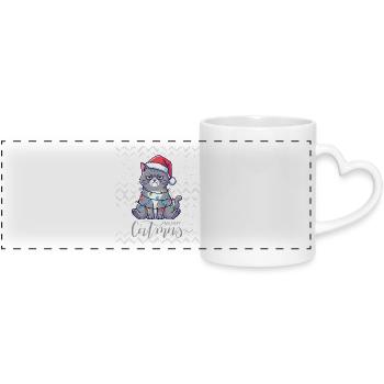 Bright Chatmas Christmas - Panoramic mug with heart handle - white - Front
