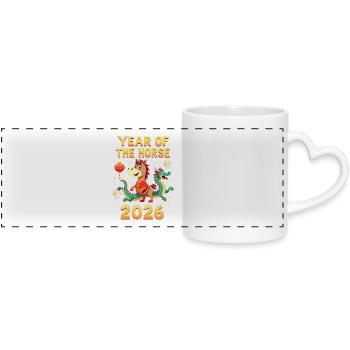 Chinese New Year Of The Horse 2026 - Panoramic mug with heart handle - white - Front