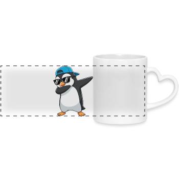 Dessins animés de lunettes de soleil Penguin à appliquer à la perfection - Mug panoramique avec anse en forme de cœur - blanc - Devant