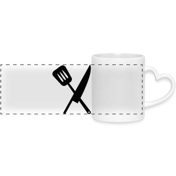 Chef - Kitchen - Cook - Panoramic mug with heart handle - white - Front