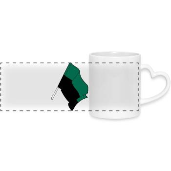 Texel-Flagge – Inselstolz - Panoramatasse mit Herzhenkel - Weiß - Vorne