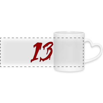13 - Mug panoramique avec anse en forme de cœur - blanc - Devant