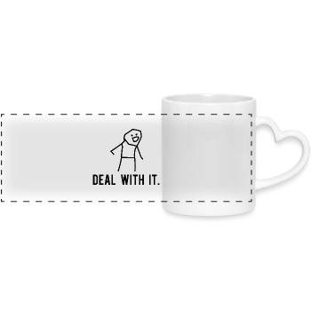 Deal with it - Panoramatasse mit Herzhenkel - Weiß - Vorne