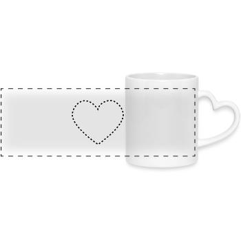 dashed_heart_1c - Panoramic mug with heart handle - white - Front