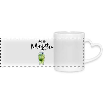 Miss Mojito - Panoramic mug with heart handle - white - Front