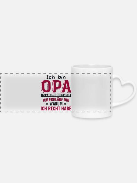 Opas Opa Opas Geschenk - Panoramatasse mit Herzhenkel - Weiß