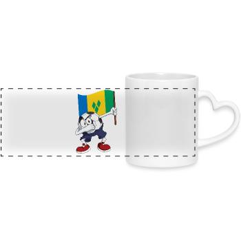 St. Vincent and the Grenadines Dabbing football - Panoramic mug with heart handle - white - Front