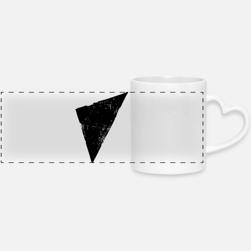 Triangle | Polygone | Triangle - Mug panoramique avec anse en forme de cœur - blanc