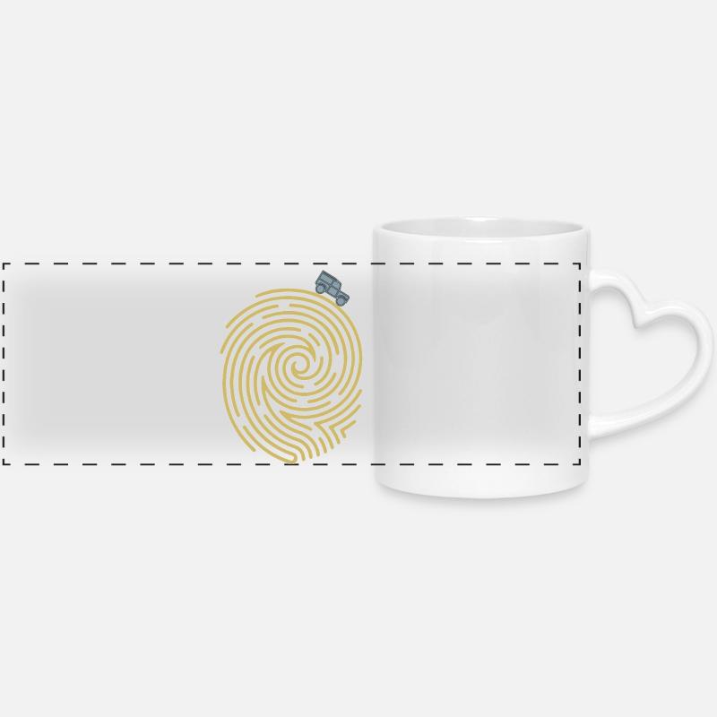 Defender Fingerprint - Panoramic mug with heart handle - white