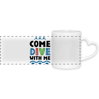 Trendy T-shirts for divers - Panoramic mug with heart handle - white - Front