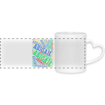 t-shirt Abigail word cloud t-shirt gift idea t-shirt - Panoramic mug with heart handle - white - Front