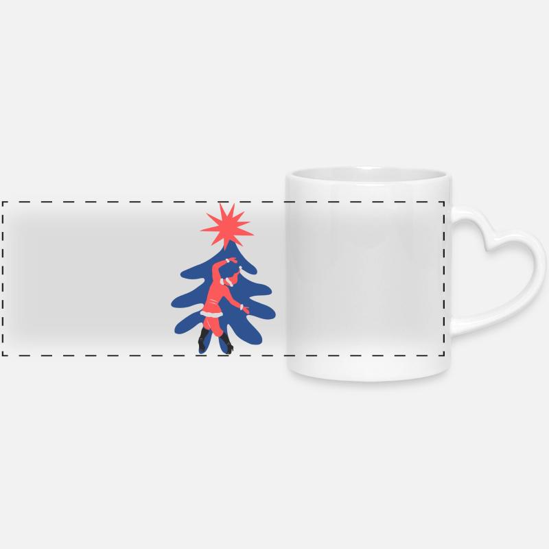 Dancing Santa Claus - Panoramic mug with heart handle - white