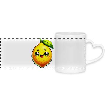 Citron Citrons - Mug panoramique avec anse en forme de cœur - blanc - Devant