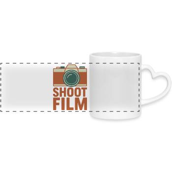 Shoot Film Retro Kamera - Panoramatasse mit Herzhenkel - Weiß - Vorne