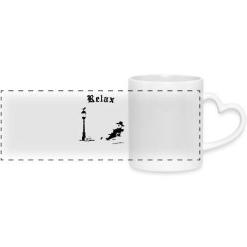 Détendez-vous - C’est juste la peste - Mug panoramique avec anse en forme de cœur - blanc - Devant