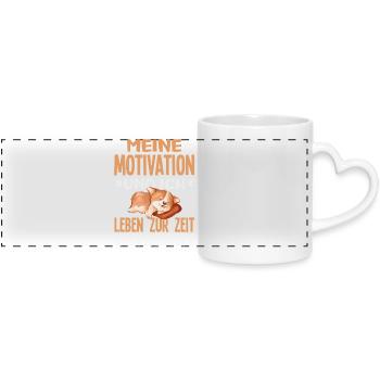 My motivation and I - currently separated - Panoramic mug with heart handle - white - Front