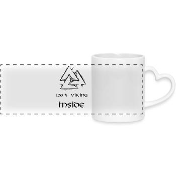 100 pct Viking inside - Panoramic mug with heart handle - white - Front
