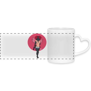 Mouche Guerrière aux Ailes Roses - Mug panoramique avec anse en forme de cœur - blanc - Devant