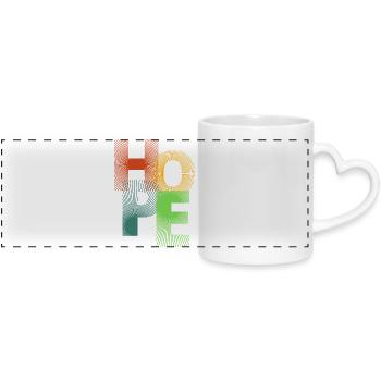 Hope in Colored Rays - Panoramic mug with heart handle - white - Front