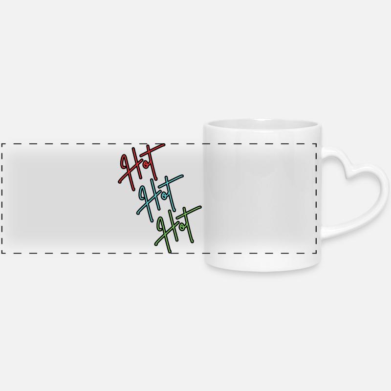 Hot Hot Hot - Panoramic mug with heart handle - white
