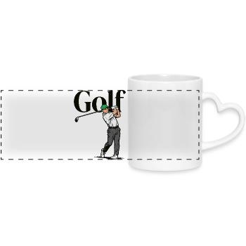 Golfsport - Panoramatasse mit Herzhenkel - Weiß - Vorne