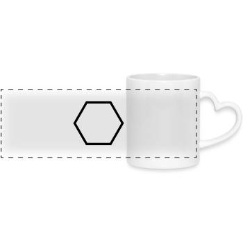 Polygone (à personnaliser) - Mug panoramique avec anse en forme de cœur - blanc - Devant