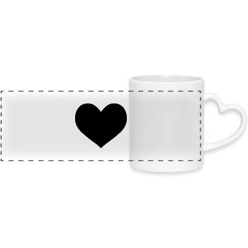 amor - Mug panoramique avec anse en forme de cœur - blanc - Devant