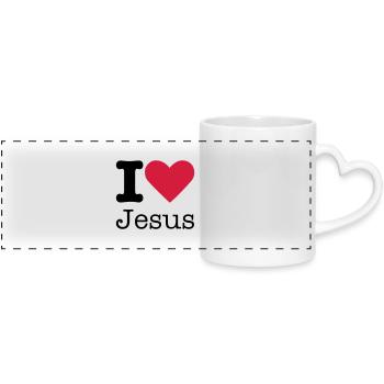 I Love Jesus - Panoramic mug with heart handle - white - Front