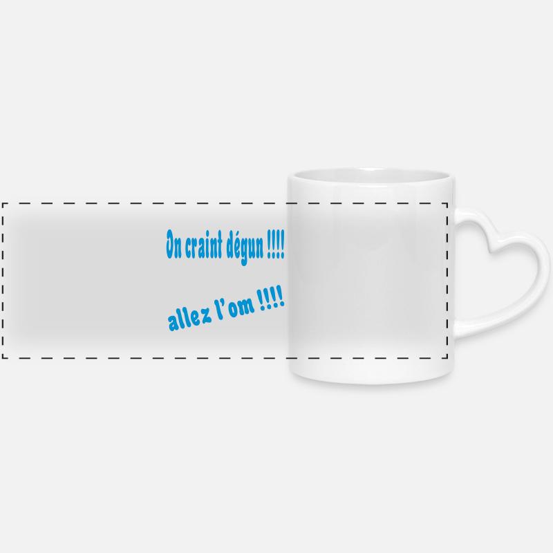 On craint dégun !!!! - Panoramic mug with heart handle - white
