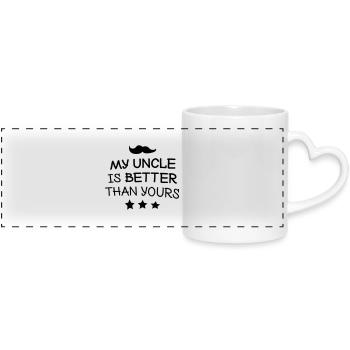 My uncle is better than yours - Panoramic mug with heart handle - white - Front