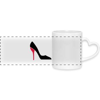 high_heels_2 - Panoramatasse mit Herzhenkel - Weiß - Vorne