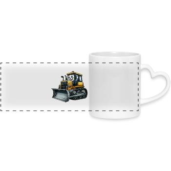 Bulldozer junior - Panoramic mug with heart handle - white - Front
