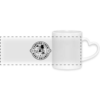 Tentes de camping - Mug panoramique avec anse en forme de cœur - blanc - Devant