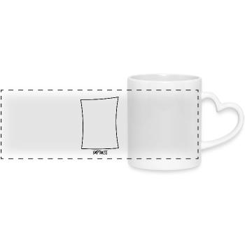 Empty square - Panoramic mug with heart handle - white - Front
