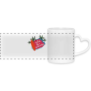Été sort Plage Surf - Mug panoramique avec anse en forme de cœur - blanc - Devant