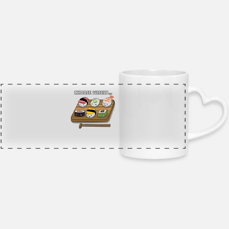 Sélection de sushi - Mug panoramique avec anse en forme de cœur - blanc
