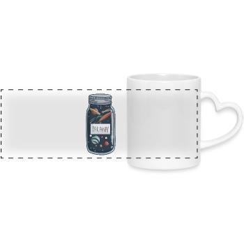 Espace en boîte - Mug panoramique avec anse en forme de cœur - blanc - Devant