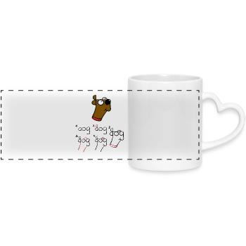 How to Draw a Dog - Kids Baby Painting - Panoramic mug with heart handle - white - Front