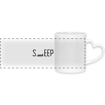 SLEEP sleep - Panoramic mug with heart handle - white - Front