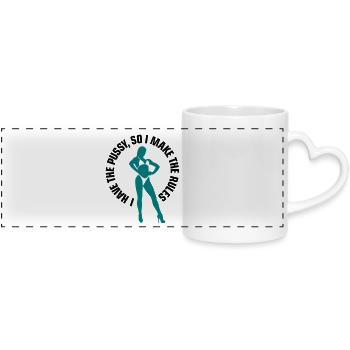 Je ai l chatte si je décide - Mug panoramique avec anse en forme de cœur - blanc - Devant