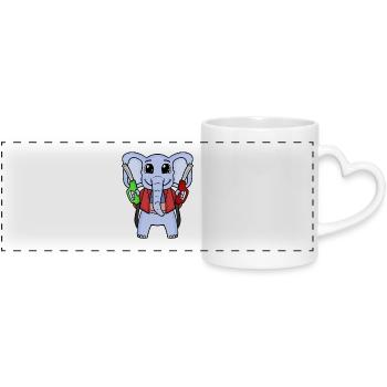 Tank attendant elephant gas station - Panoramic mug with heart handle - white - Front