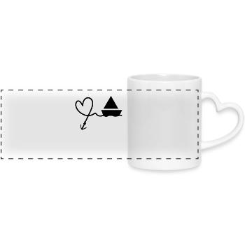 Heart Anchor Boat - Panoramic mug with heart handle - white - Front