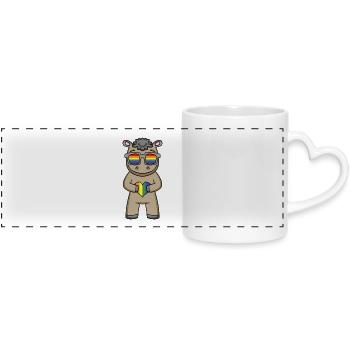 LGBT Animal Horse Arc-en-ciel - Mug panoramique avec anse en forme de cœur - blanc - Devant