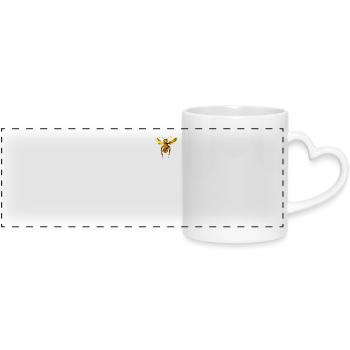 bee honey beekeeper bee beekeeper bees - Panoramic mug with heart handle - white - Front