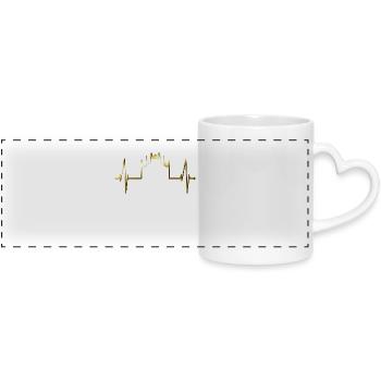 Milan Skyline Italy Heartbeat Fan Love Milano - Panoramic mug with heart handle - white - Front