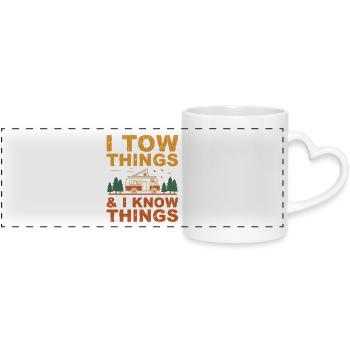 I Tow Things and I know Things Fathers Day - Panoramic mug with heart handle - white - Front
