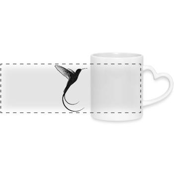 Colibri design sable noir - Mug panoramique avec anse en forme de cœur - blanc - Devant