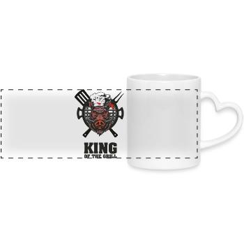 KING OF THE GRILL - Panoramic mug with heart handle - white - Front