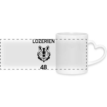 Lozerian - Panoramic mug with heart handle - white - Front