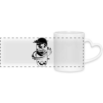 Skateboarding Graphics - Panoramic mug with heart handle - white - Front